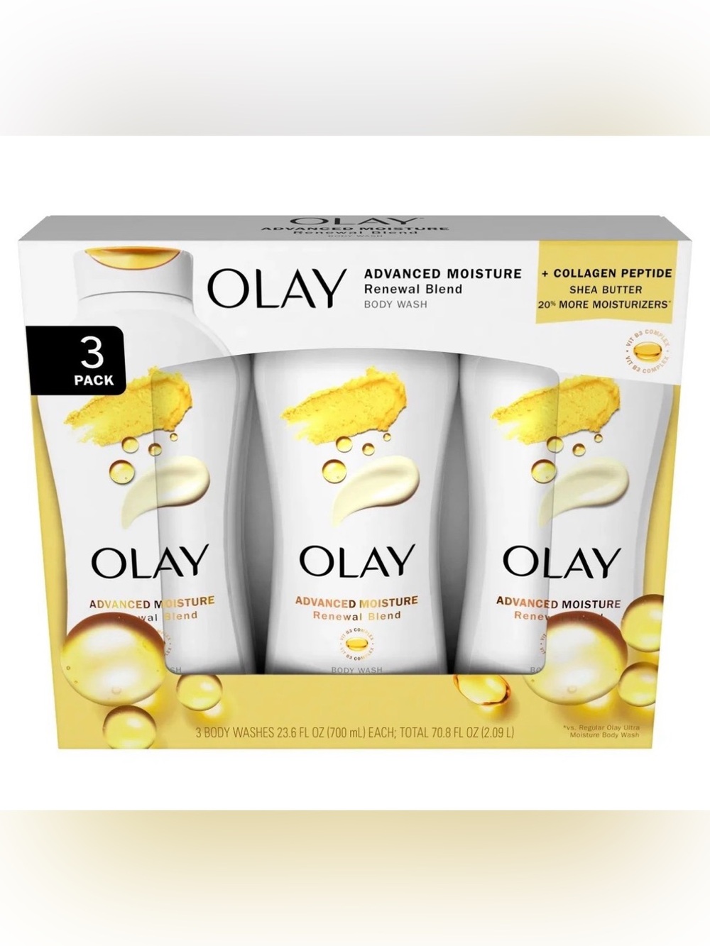 OLAY Body Wash advanced Moisture renewal 3 Pack NEW